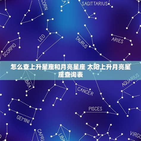 上升星座測試|上升星座、月亮星座、太阳星座查询器